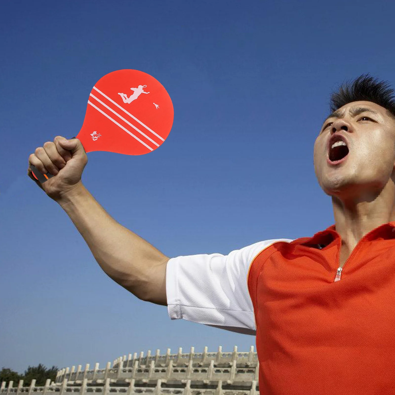 2 قطعة مضارب كرة الريشة الخشب مجداف مجموعة مشرق اللون خفيفة الوزن المضادة للانزلاق مقبض معدات ألعاب رياضية المجاذيف الخشبية #2