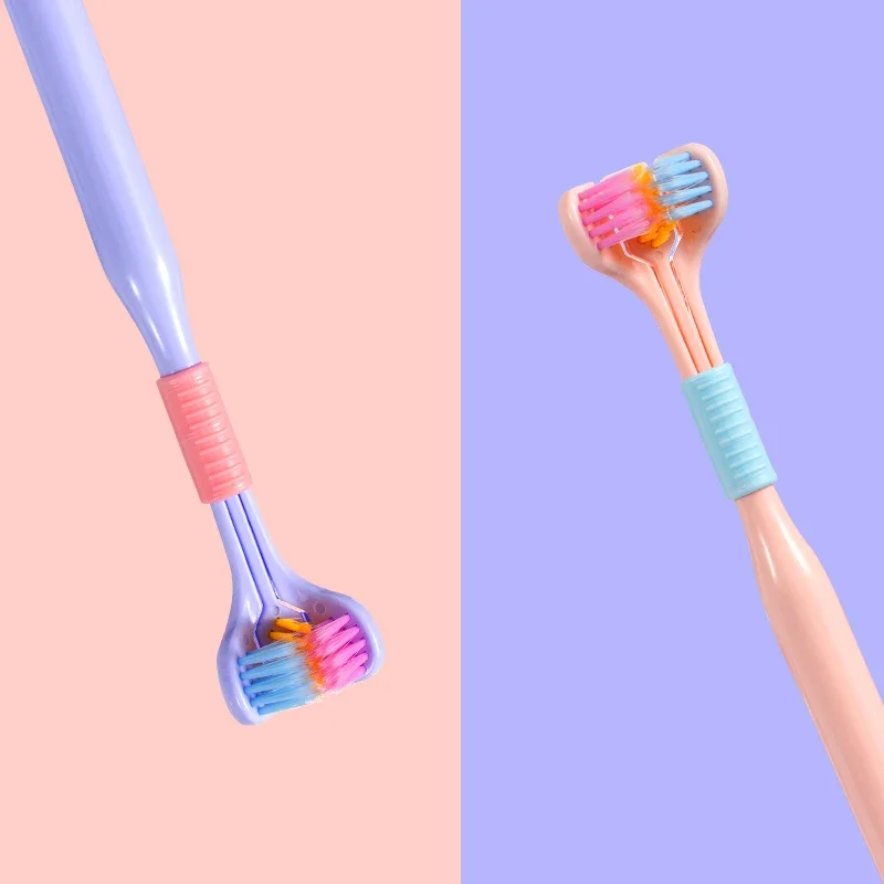 New Three-sided 360 Degree Soft Bristle Toothbrush Oral Care Safety Teeth Deep Cleaning Portable Travel Couple Dental Oral Care