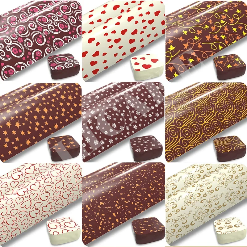 10Pcs/20Pcs Multi-Pattern Food Transfer Paper Chocolate Transfer Paper Baking Diy Transfer Sheet 30X20Cm