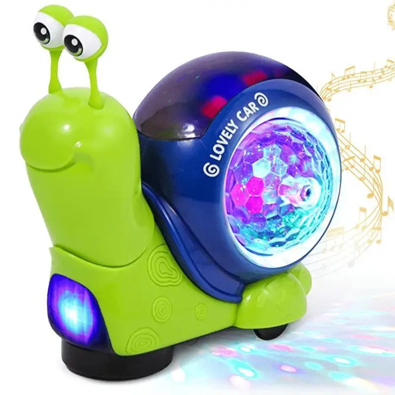 Creative Musical Light Up Crawling Snail Toy, Interactive Crawling Snail Toy, Early Learning Educational Toy, Sensory Toy