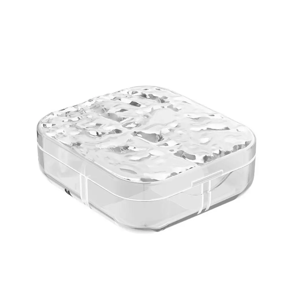 

Portable 4/6 Grid Jewelry Storage Box Water Ripple Transparent Packaging Box Sealed Mini Jewelry Organizer Necklaces