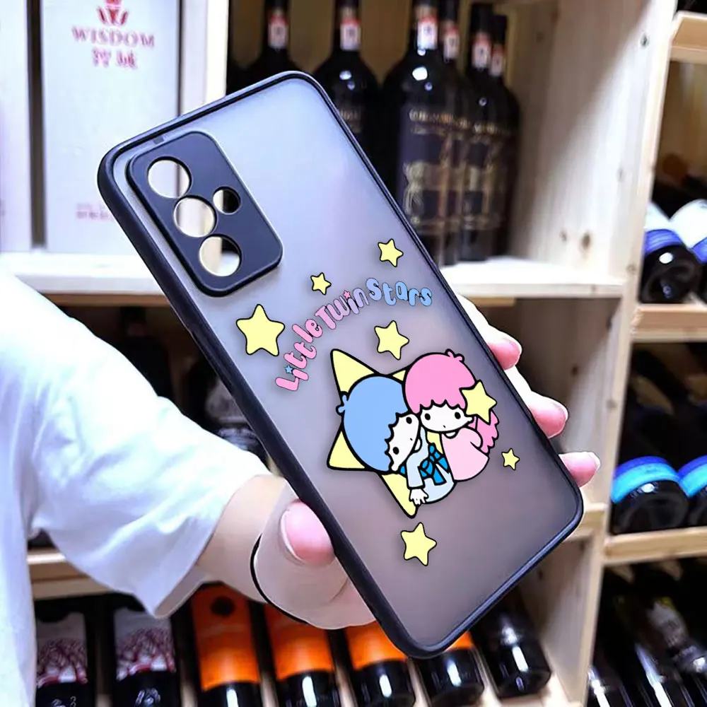 Matte Phone Case for OPPO A95 A94 A93 A92 A92S A78 A74 A73 A72 A57 A55 A54 A53 A17 4G 5G Case Japanese S-Sanrio Little Twin Star