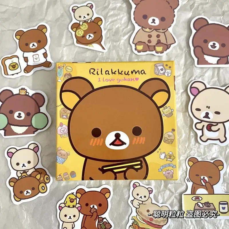 Kawaii Rilakkuma Stickers Cartoon Small Pattern Cute Good Looking Student Hand Account Decoration Room Stickers Accessories Gift