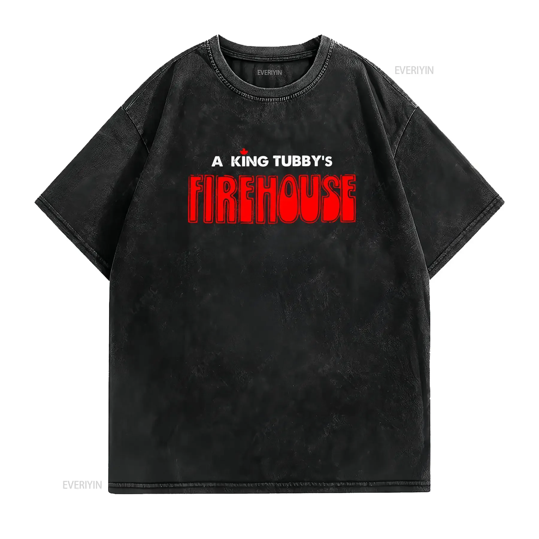 Retro Reggae Music King Tubby Firehouse Print Streetwear Casual T Shirt vintage Washed Unisex Slightly designer clothes