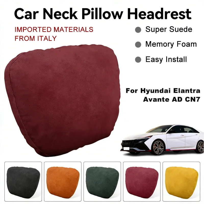 

Italy Suede Car Neck Rest Pillow For Hyundai Elantra Avante AD CN7 Seat Head Neck Support Cushion Auto Interior Accessories