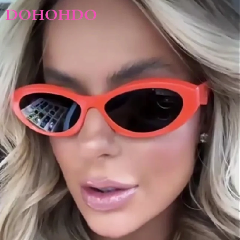 

New Vintage Oval Cat Eye's Women Sunglasses 2025 Luxury Design Trend Small Frame Sunglass Men Outdoor Travel Female Shades UV400