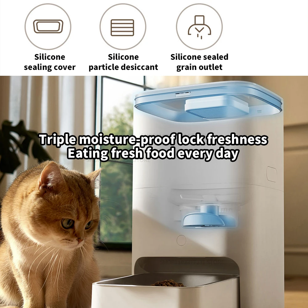 New Xiaomi Mijia Smart Pet Feeder 2 MJWSQ02 HD-large Screen 5L Large Capacity Precise Weighing Spare battery FoodShortage Remind