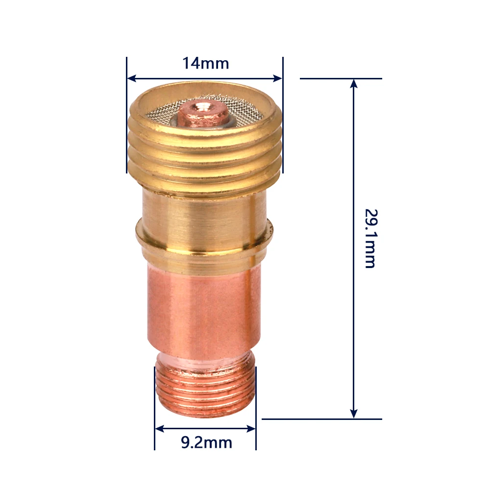 10Pcs TIG Stubby Gas Lens Collet Body 17GL040 17GL116 17GL332 17GL18 1.0mm 1.6mm 2.4mm 3.2mm For TIG WP17/18/26 Welding Torch