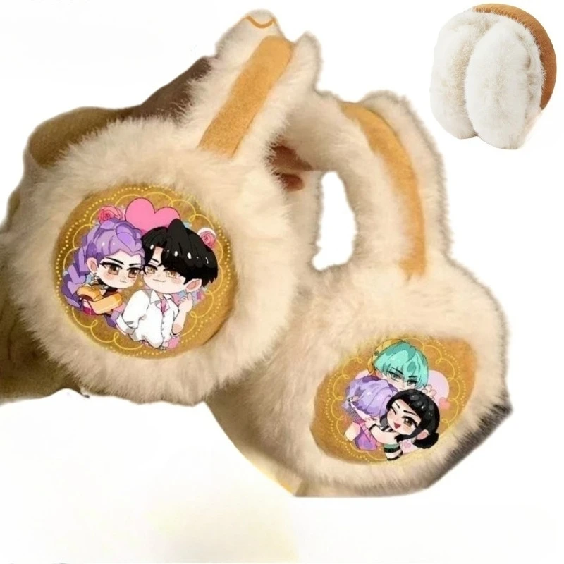 AliExpress Bandai KPop Demon Hunters Rumi Zoey Abby Saja Cartoon Cute Earmuffs for Boy and Girl Winter Cycling Cold-Resistant Warm Ear Protectors