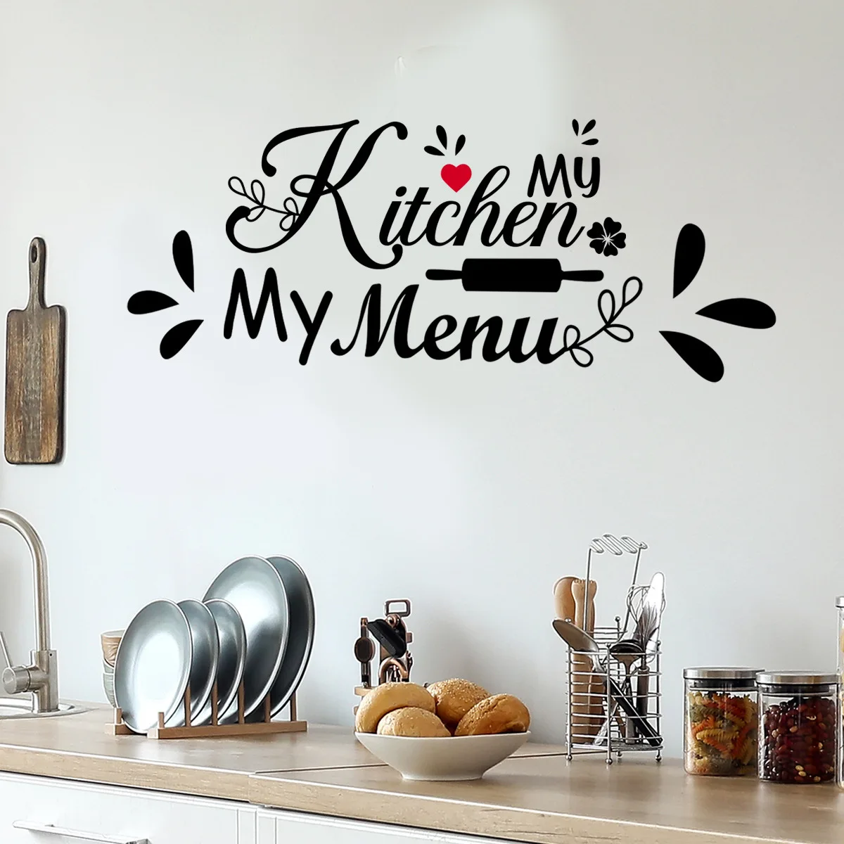 30x60cm Kitchen Love English Slogan Wall Decal Wall Sticker Living Room Bedroom Study Background Wall Decor Mural Ms6245