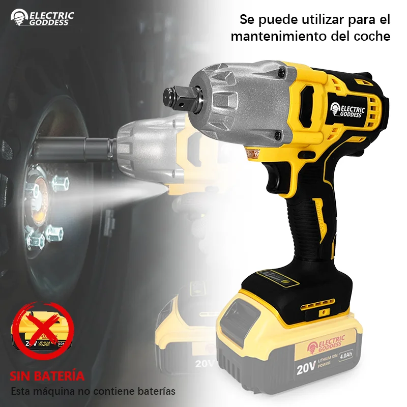 Electric Goddess 700N.M Brushless llave eléctrica 3 Gears Variable pistola Cordless Car Repair Power Tool For Dewalt 20V Battery