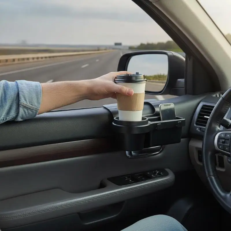 Car Multifunctional Cup Holder Eco-Friendly ABS Phone Holder Storage Rack Non-Toxic Organizer for Car Interior Daily Use