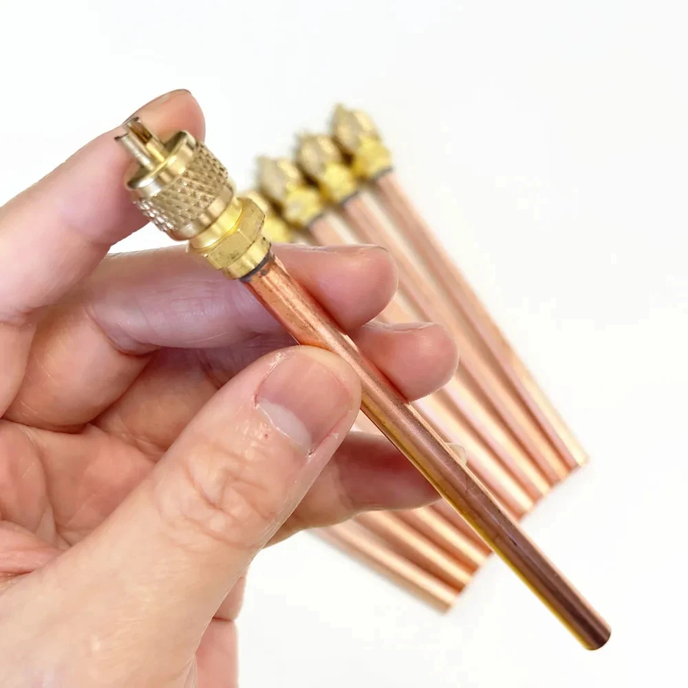 5-teiliges Set Garten-Klimaanlagen-Kühlzubehör Ventile Kupferrohr Füllteile 3,4 MPa Heim-DIY-Elektrowerkzeug – Detail 4