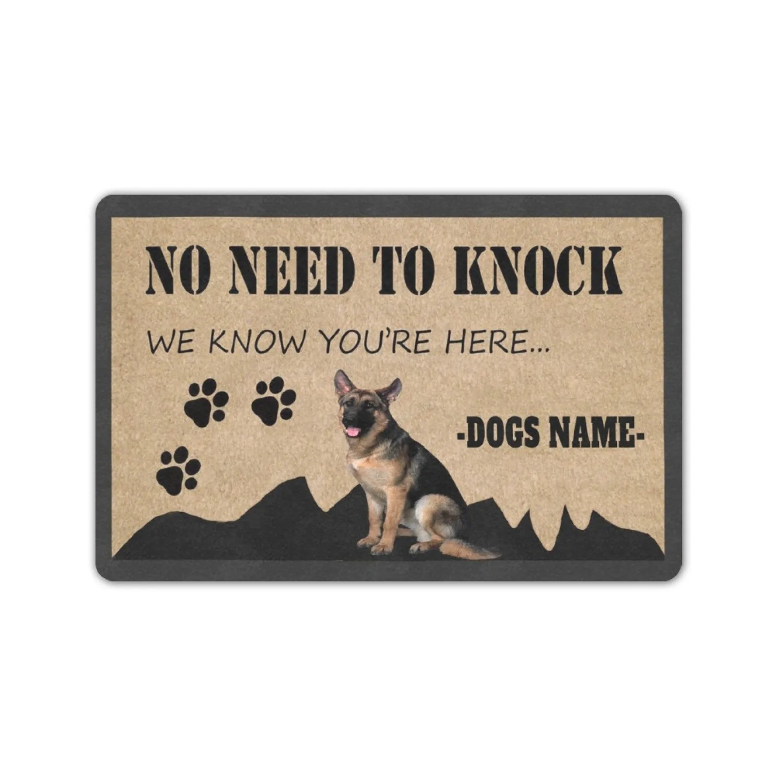 현관매트 Dog Door Mat Custom Dog Name Carpet -No Need To Knock German Shepherd Doormat Foot Room Mat Non Slip Entryway Rug Decor