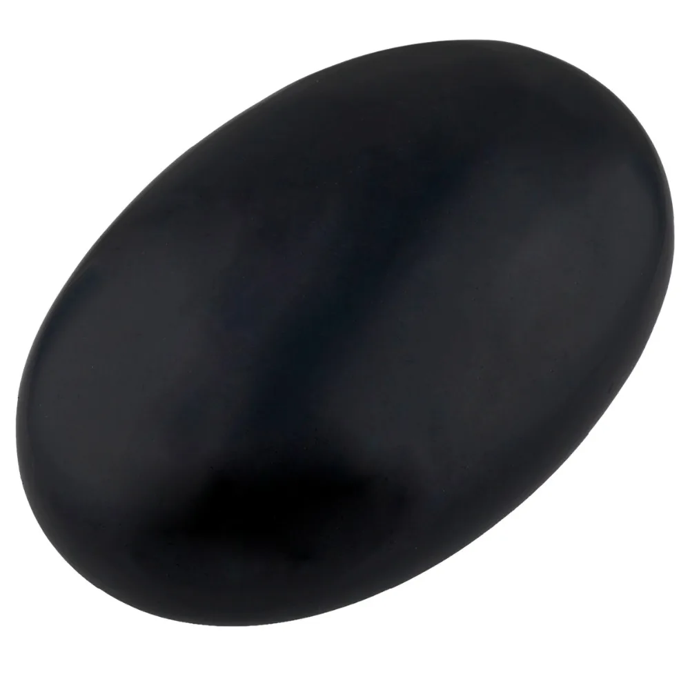 

TUMBEELLUWA Natural Black Obsidian Oval Palm Stone Worry Stone Healing Chakra Reiki Cabochon Jewelry Decoration 60x40x20mm