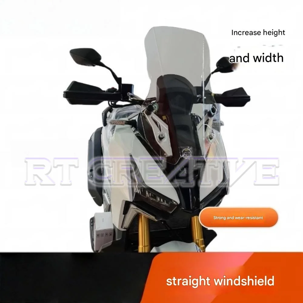Upright, extended-height windshield accessory for the SYM ADXTG400