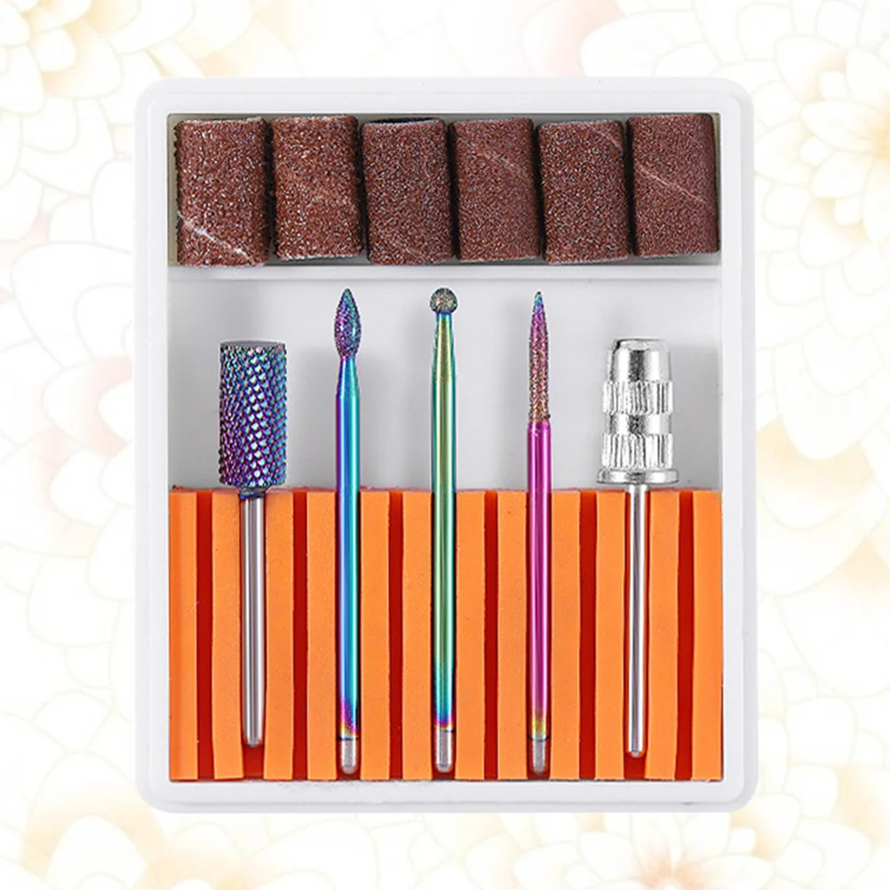 

Sturdy Tungsten Steel Nail Drill Bits Set Professional Manicure Tool Kit for Home Salon Use Orange Polishing Trimming Cuticle
