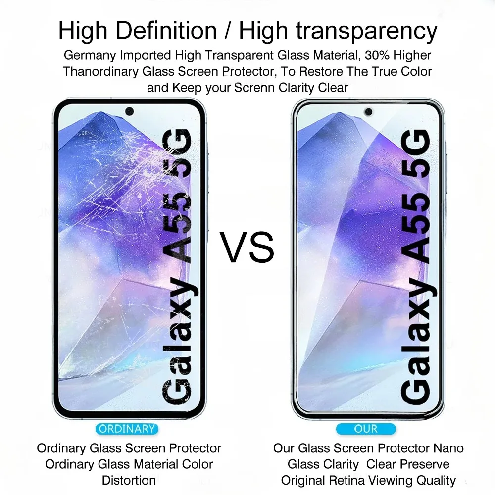 4 шт. закаленное стекло для Samsung Galaxy A55 A56 A52 A72 A71 HD Защитная пленка экрана F16 F15 F06 F05 Фото №4