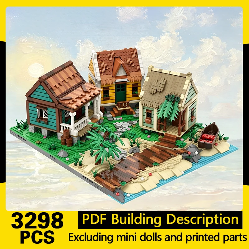 

Medieval Castle Model MOC Building Bricks Pirate Island Houses Modular Technology Gifts Holiday Assemble Children Toys Suit