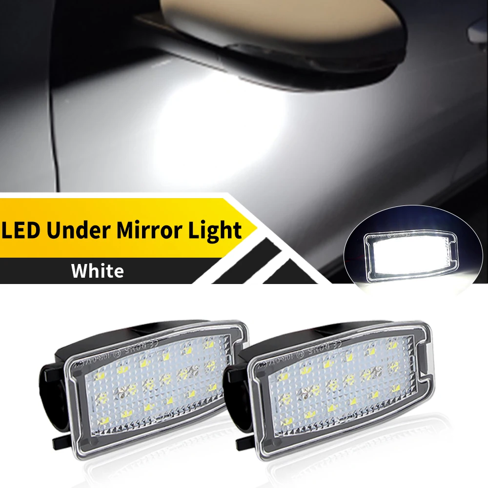 

2pcs OEM Car Styling Under Side Rearview Mirror Light Puddle LED White Lamp for Land Rover LR2 2008-2015 LR3 2005-2009