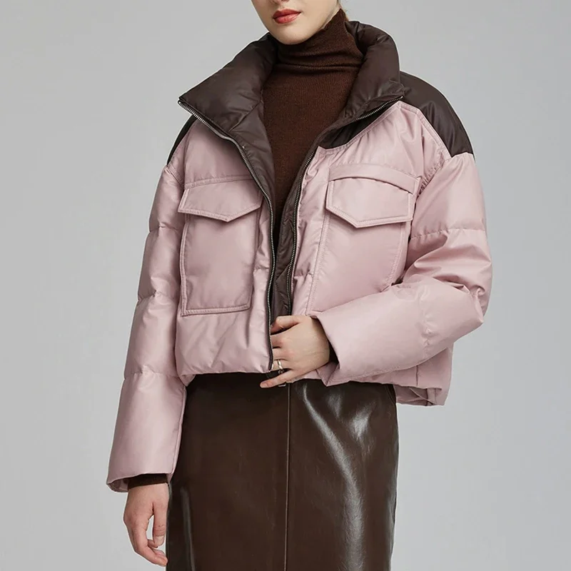 Abrigo corto de algodón para mujer, chaqueta holgada de invierno, Parkas coreanas gruesas, abrigo de manga larga a prueba de viento, moda Y2K 2025