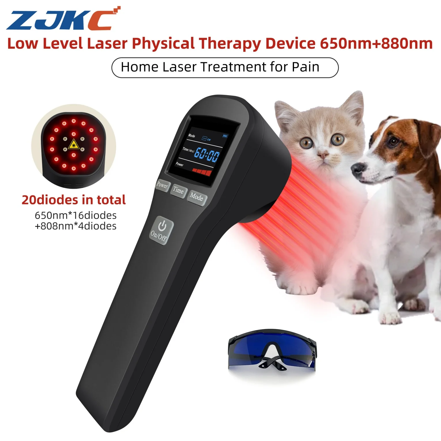 

Профессиональный лазерный терапевтический аппарат ZJKC MLS 650 нм 808 нм для лечения спортивных травм, артрита, пяточных шпор, снятия боли для животных (кошек, собак, лошадей)