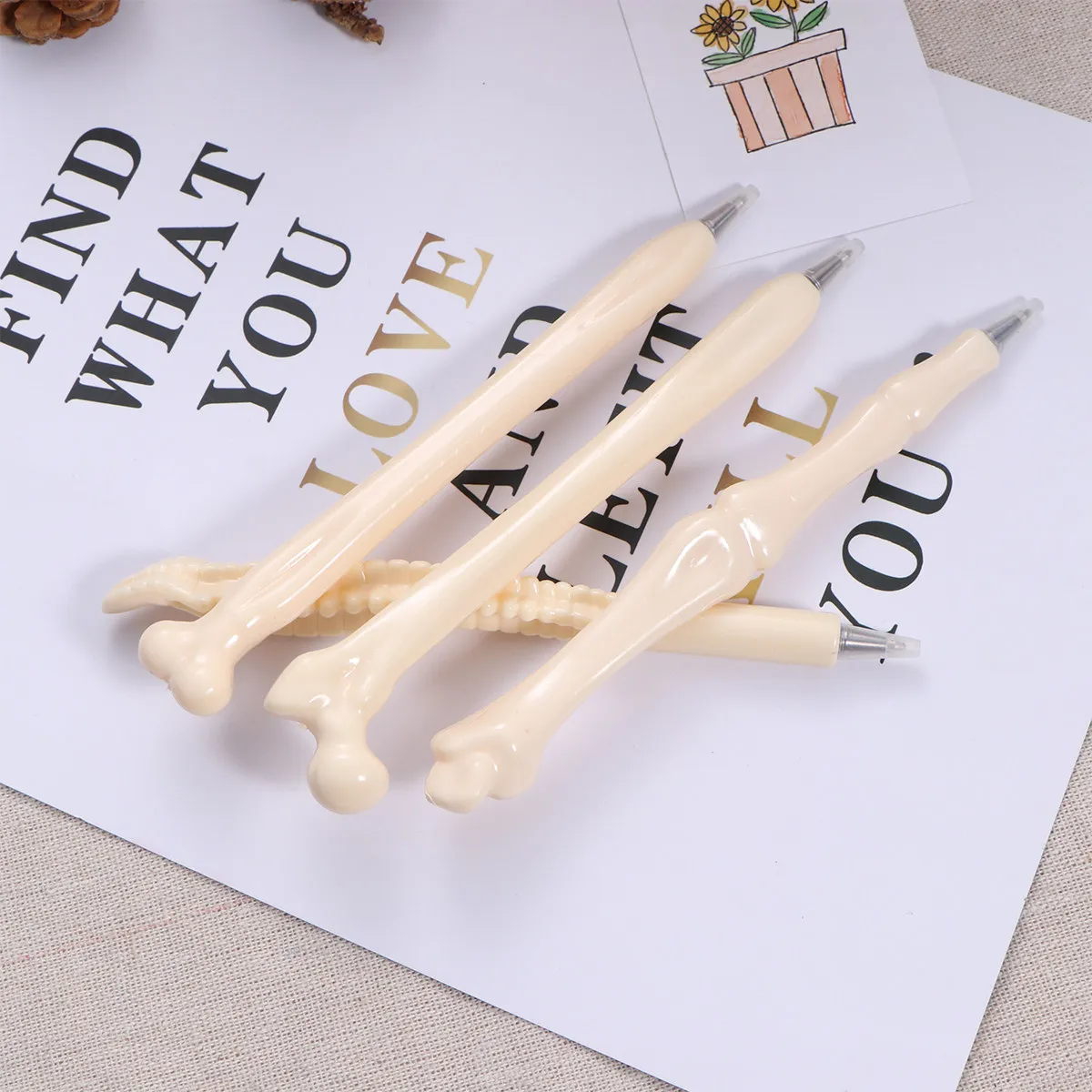 

10pcs Bone Pens 0.7Mm Blue Ink Abs Plastic Human Design Ballpoint Pen For Doctors Nurses Students Office Stationery