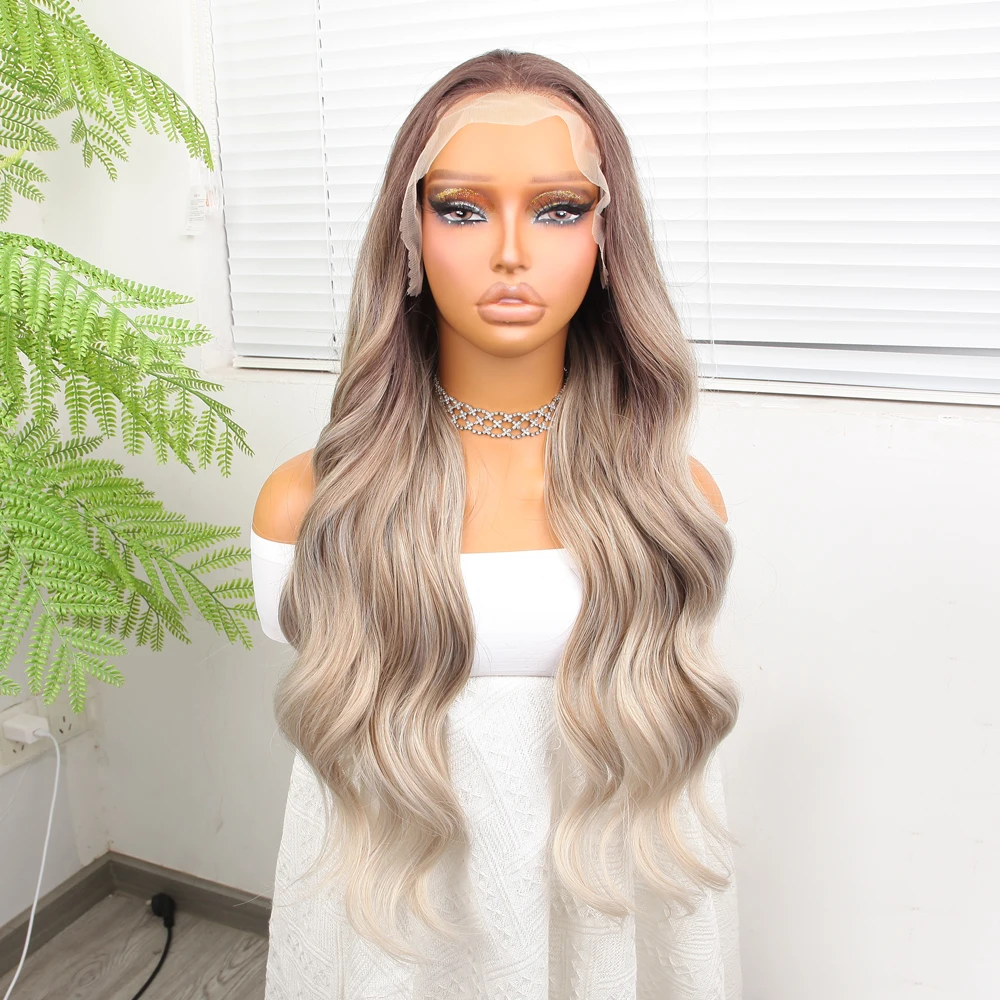 LIGHT BEAUTY 13*4 perucas dianteiras de renda perucas retas com cabelo sintético de alta qualidade perucas encaracoladas e boa textura