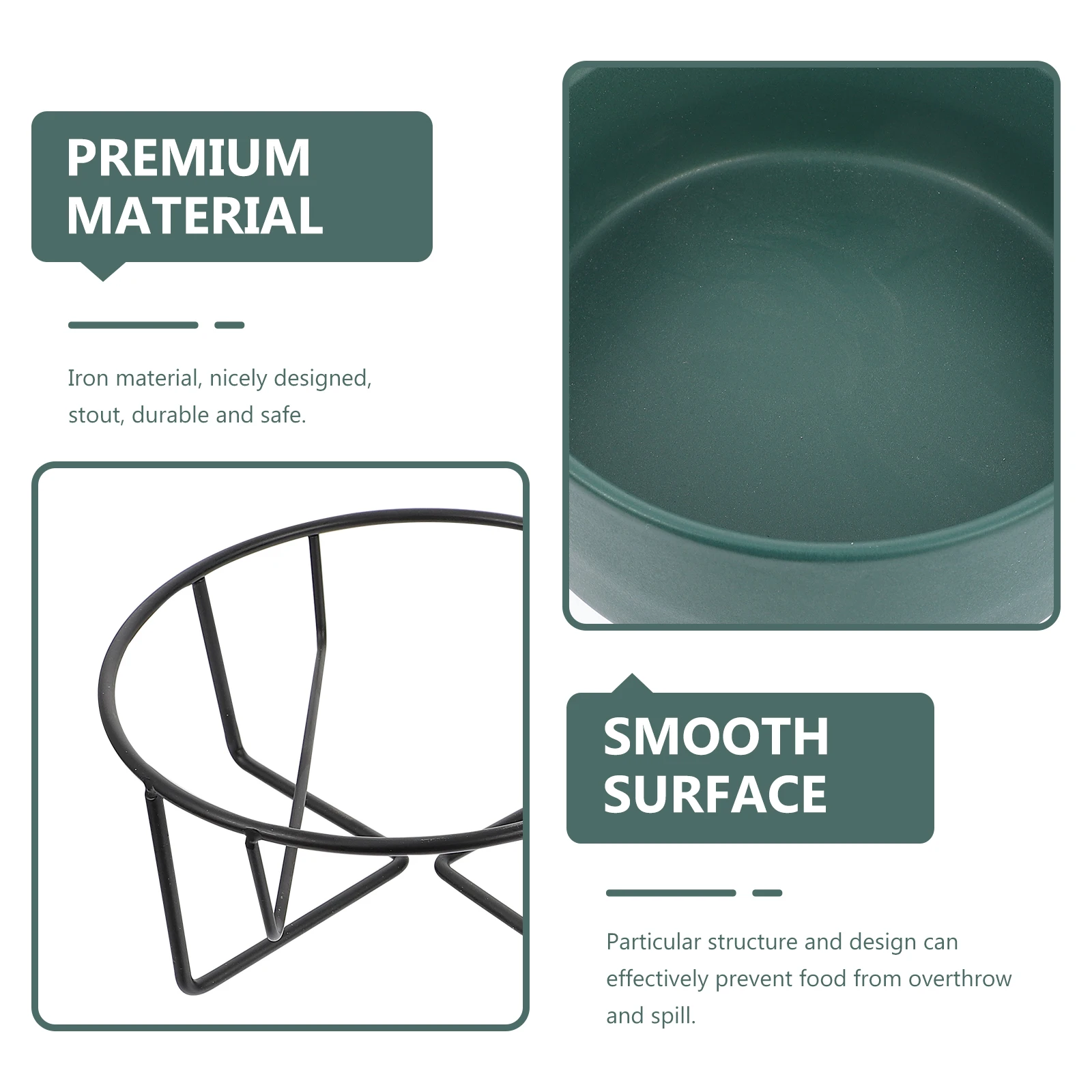 

1 Set Of Anti-Spill Ceramic Pet Bowl Protective Feeding Station With Stand Pet Supplies