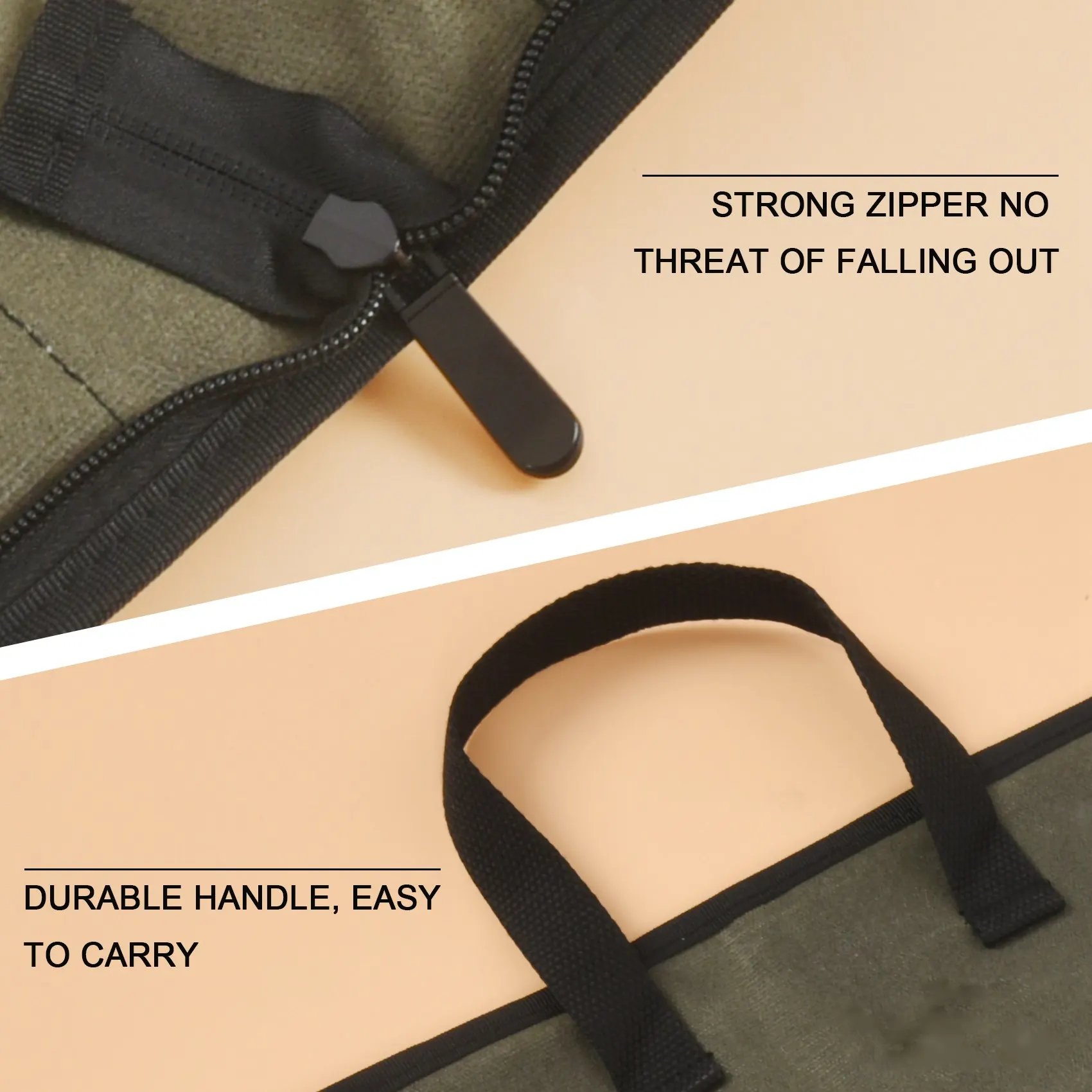 F-3C Knife Bag(4 Slots), Chef Knife Case Waxed Canvas Roll Storage Knife Carrying Pouch for Men&Women Green