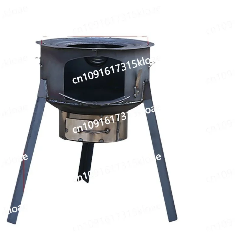 Firewood stove, domestic rural wood-burning pot stove, camping iron stove for heating