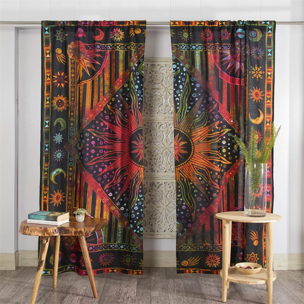 

Egyptian African Indian SpirituralMancha Thin Window Curtains for KidsLiving Room Bedroom Bathroom Kicthen Door Decor BlindsHall