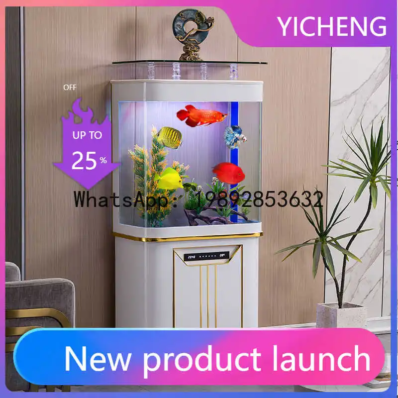 

H3-30 Fish Tank for Living Room TV Cabinet Side Wall-Mounted Home Ecological Medium-Large Aquarium No Water Change Needed