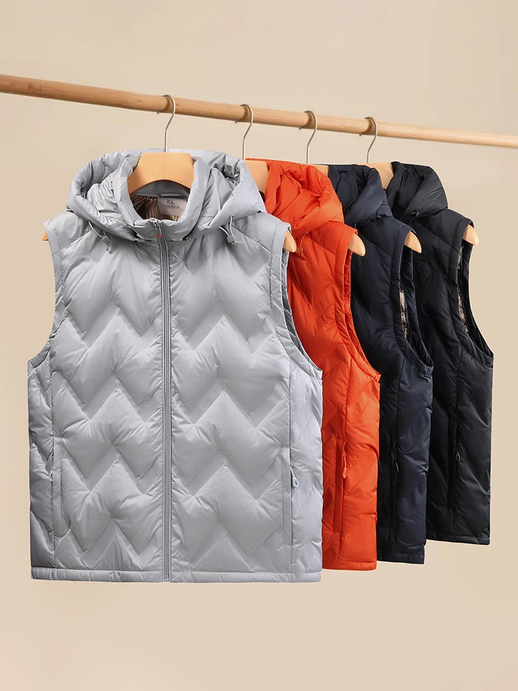 

Men's Lightweight down Vest Loose Warmth Fall Winter Faion plus Size Big Code 200-240 Pou Trendy Fat Loose Thermal Vest
