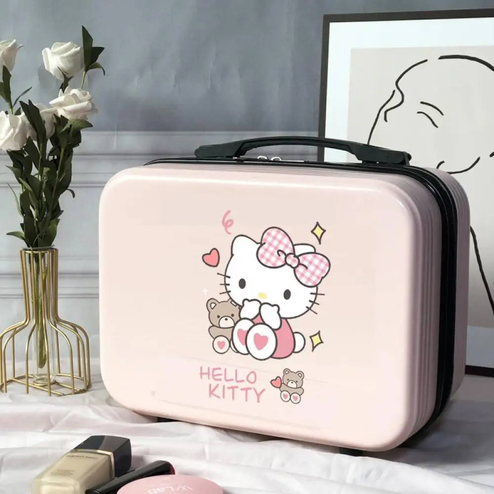 Sanrioed Hello Kitty My Melody valigia borsa cosmetica Kawaii Anime custodia per trucco ad alta capacità custodia portatile da viaggio regalo