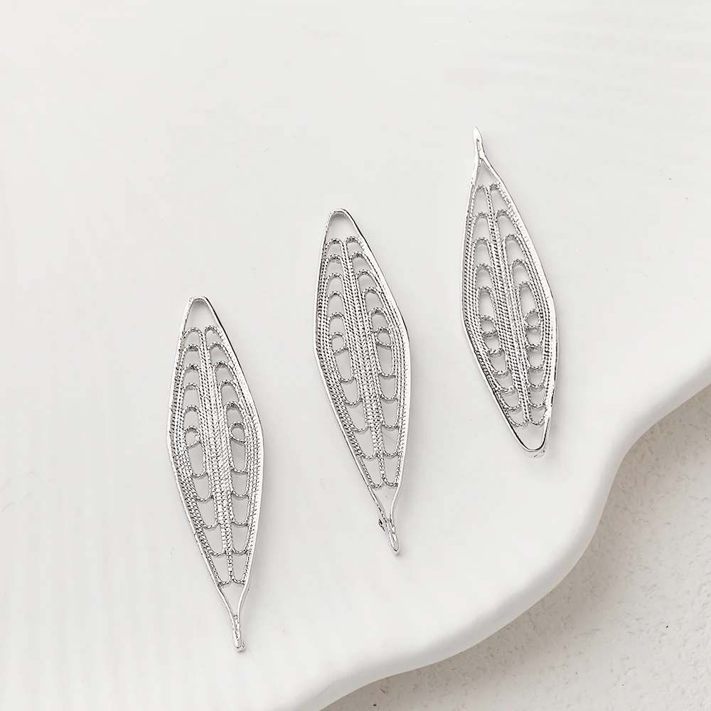 4 قطعة 14K مطلية بالذهب النحاس خمر الجوف ليف قلادة قلادة مجوهرات DIY بها بنفسك صنع لوازم المواد اليدوية الملحقات #4