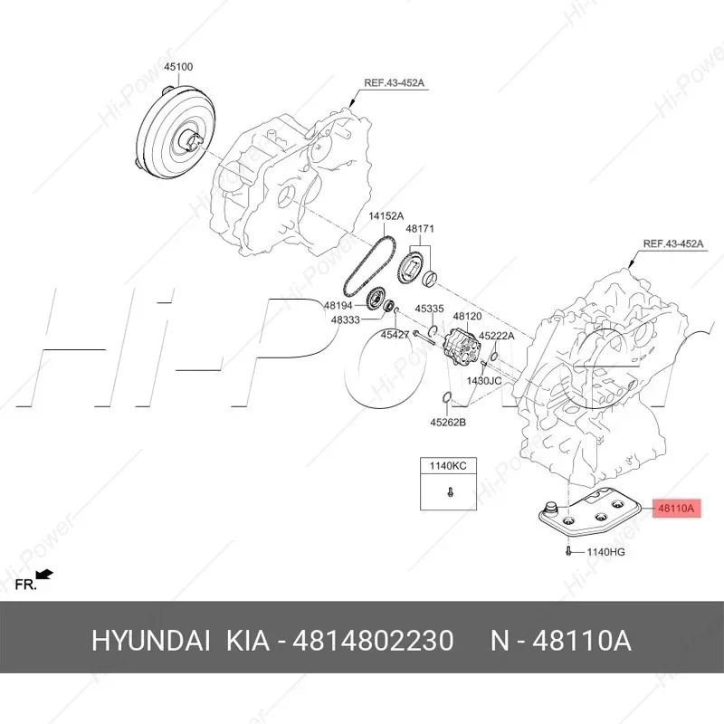 Filtro de caixa de engrenagens de transmissão automática JT582H para Hyundai Accent 2016 - 2017 - 2018 48148-02230 4814802230   JT11004H