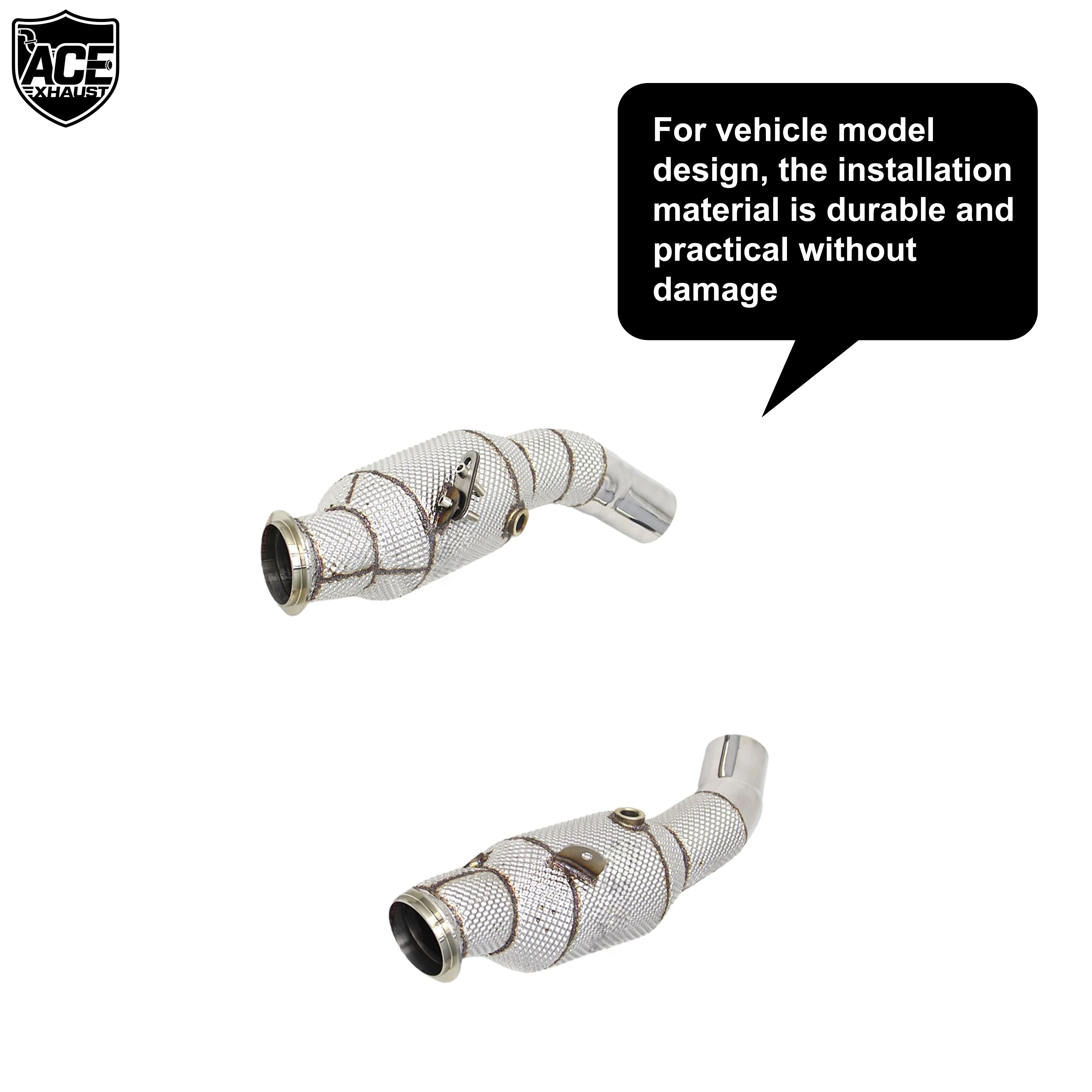 ACE Performance Exhaust System Stainless Steel Downpipe for Alfa Romeo Giulia Stelvio 2.9T Exhaust Header With Heat Shield Pipe
