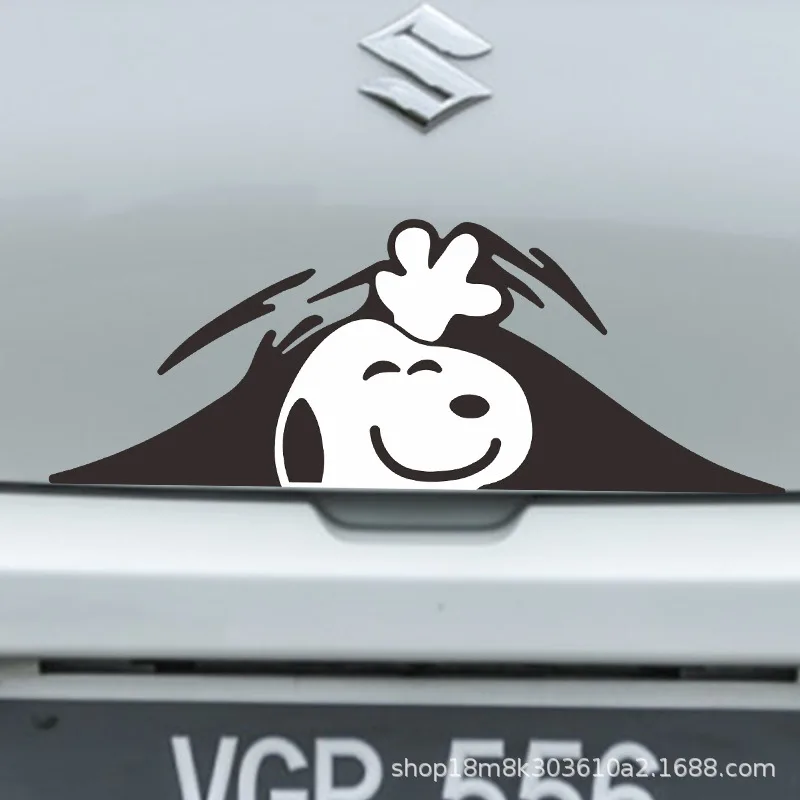 Snoopy Car Window PVC Waterproof Sticker Bumper Sticker for Car Cartoon Scratch Decoration Truck SUV Window Exterior Accessories