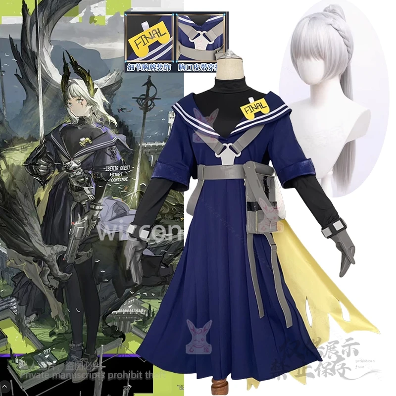 

Anime Game Arknights Cosplay Irene Costume Outfits Skirt Shirt Full Set New Wigs Woman Girls Halloween Party Carnival Customized