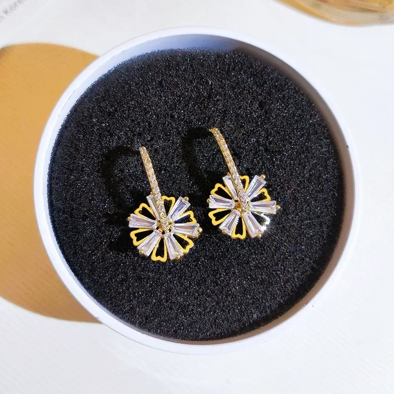 Fine aros mujer oreja fl corte diamante jóias brinco para mulheres noivado orecchini pedra preciosa 925 prata esterlina orecchini meninas