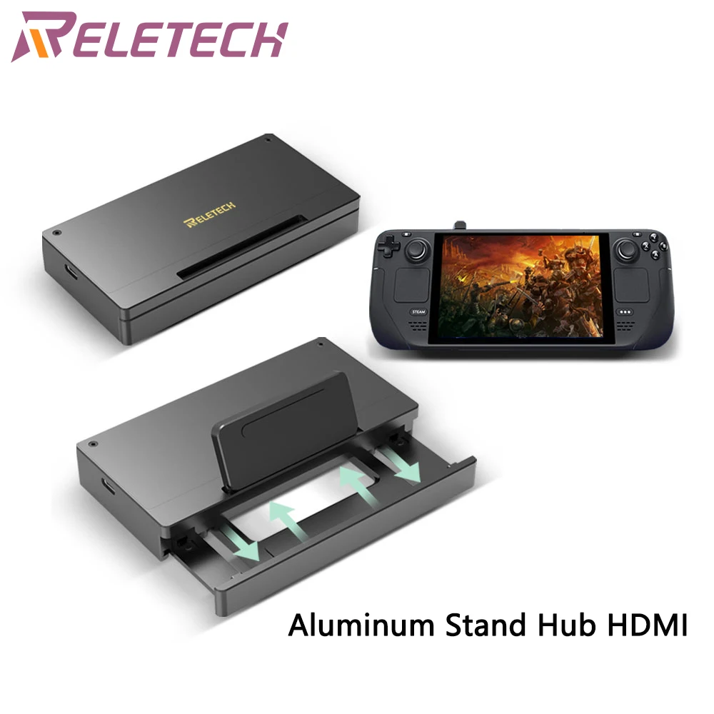 

Steam Deck Dock Station with Internal NVMe SSD 1TB 2TB Aluminum Stand Hub HDMI 4K USB C USB3.2 PD Charger for SteamDeck Console