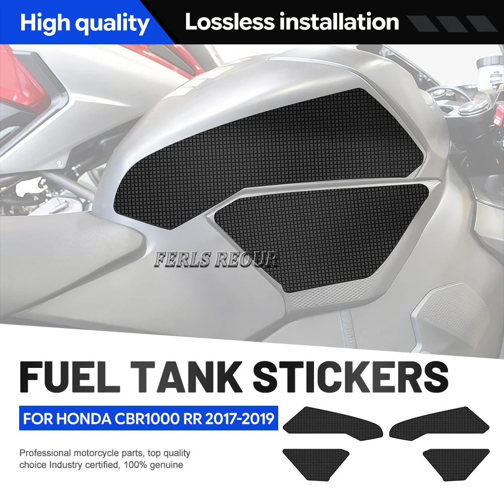 Dense Grid Tough Rubber Heatproof Anti Slip Tank Stickers For HONDA CBR1000 RR 2017-2019 Race Style Track Street Moto Mod Parts