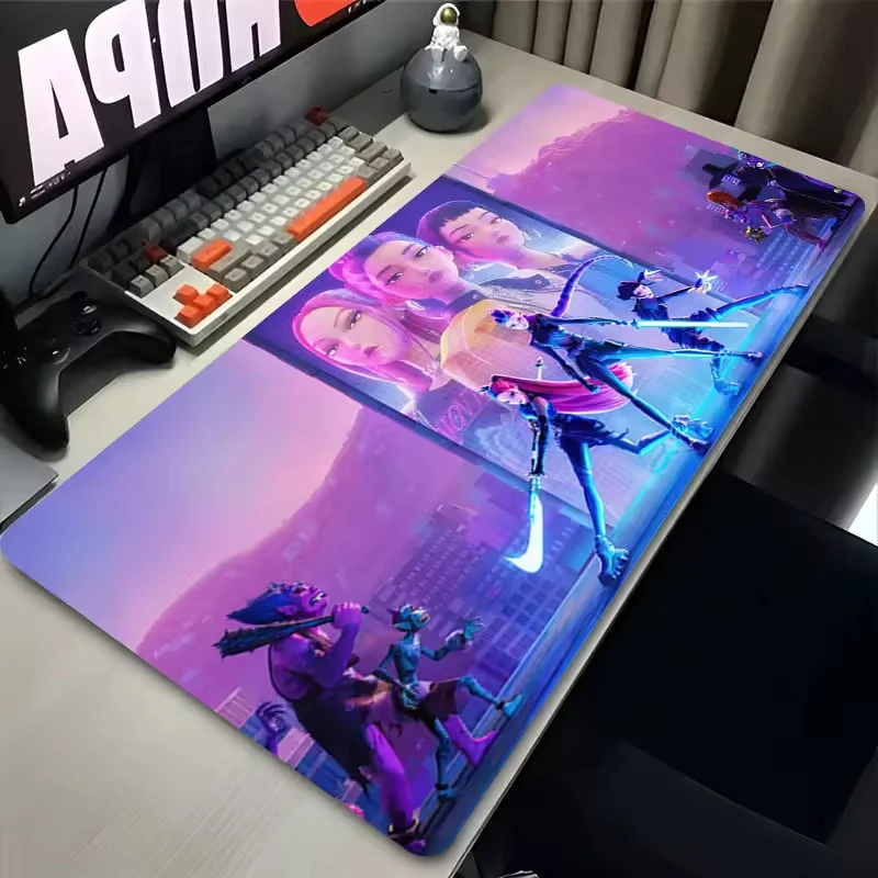 

Mouse Pad Pu Leather Gaming Accessories Large Mausepad Office Gamer Keyboard Desk Mat KPop D-Demon H-Hunters Rubber Mousepad