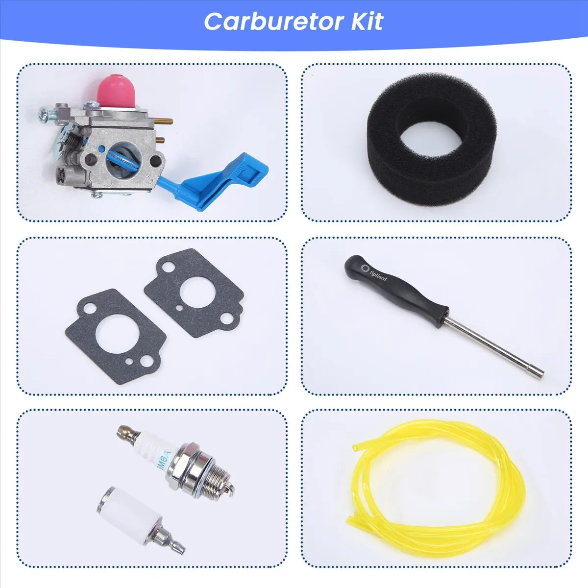 

(CNIM) C1U-W13A Carburetor Kit for GHT220 GHT220LE GHT195LE GHT225LE DAHT22 HHT25 Replace 530071633 Lawn Mower Accessories
