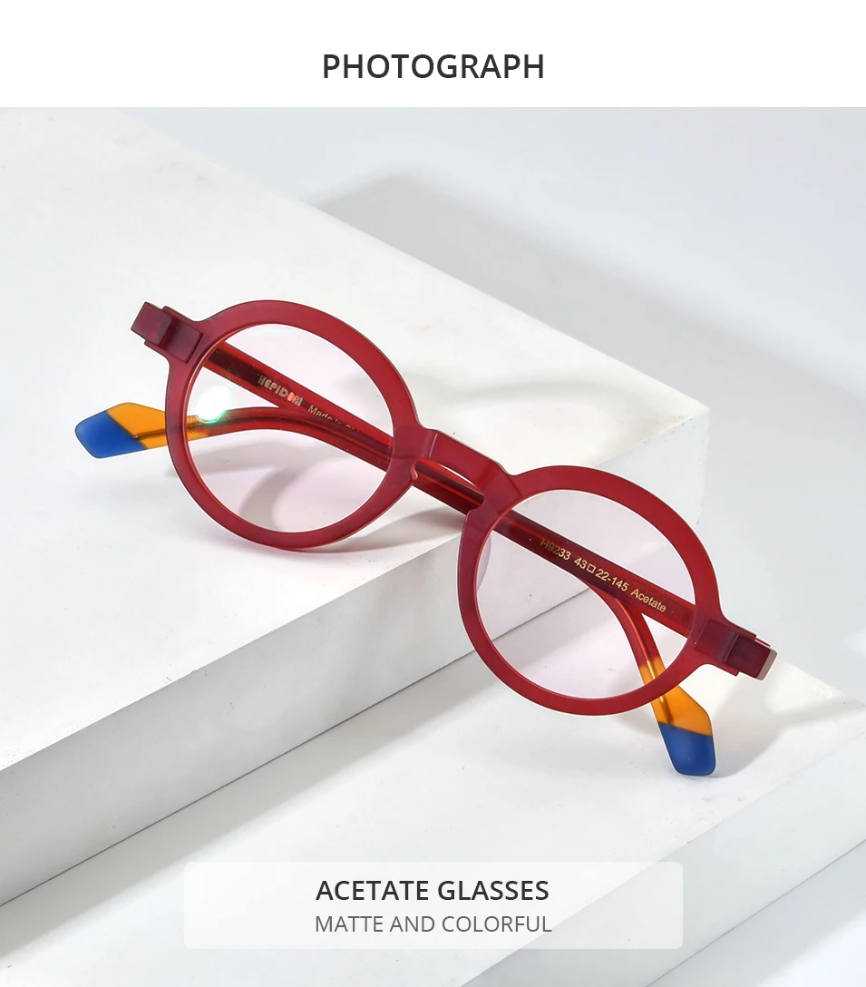HEPIDEM Acetat Brille Rahmen Frauen Marke Designer runde Nerd Brille neue Männer dicke japanische handgemachte große Brille 9233 – Detail 1