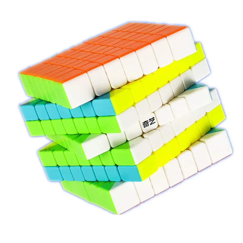 Qiyi 4x4 5x5 6x6 7x7 المهنية Speedcube الأسود وملصق المكعب السحري سرعة لغز للأطفال أطفال هدية