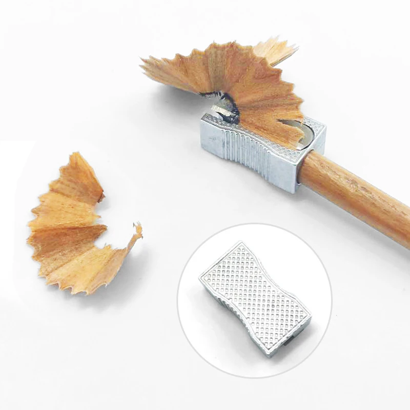 Stainless Steel Pencil Sharpener Stationery Single Hole Metal Pencil Sharpener