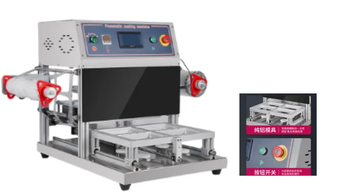 

400 Tabletop Plastic Tray Sealing Machine Packaging Pneumatic Sealing Machine for Home Hotel Restaurant