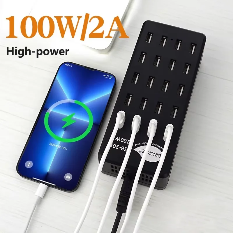 

DINGKKE USB Multi-Port Charger Station USB Power Supply 20-port Charging Head Plastic Multi-Port Phone Charger Phone Farm